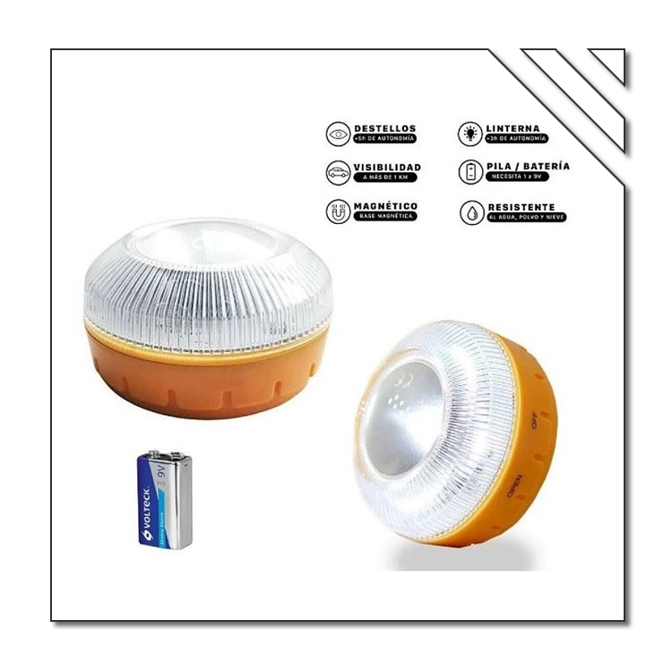 Luz de Emergencia - KSIX V16 Safety Light, Articulada, Homologada Dgt, Modo  Linterna, Pilas Incluidas